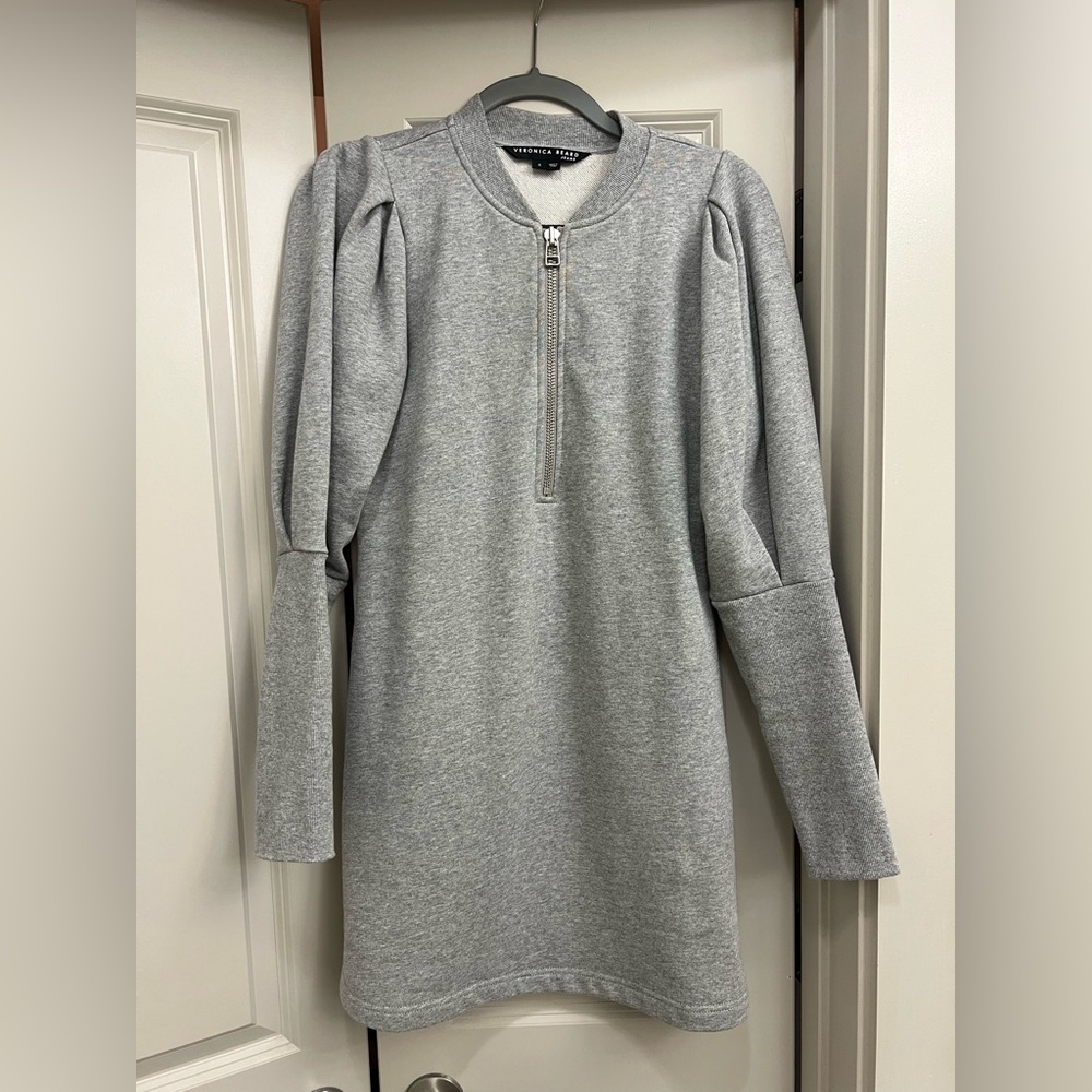 Veronica Beard Gray Quarter Zip Dress